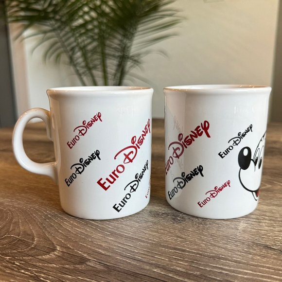 Set of 2, Mickey Mouse Euro Disney Coffee Mug, Made in England. - Picture 2 of 5